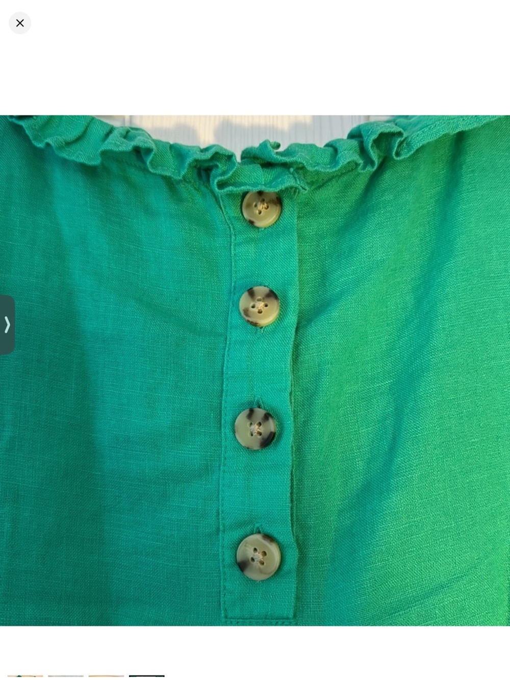 J. Crew Bright Green Ruffle-Trim Top
